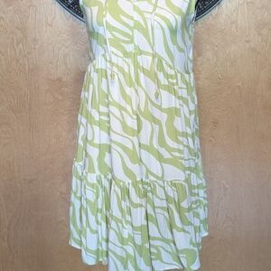 Rachel Zoe Green and White Ruffled Sundress